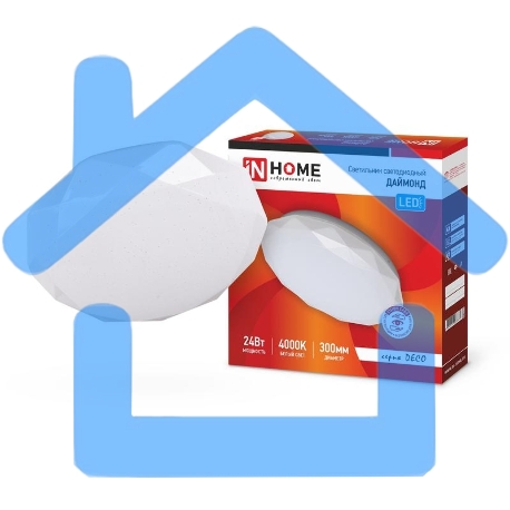 Светильник светодиодный DECO ДАЙМОНД 24Вт 230В 4000К 1560лм 300мм IN HOME 4690612033679
