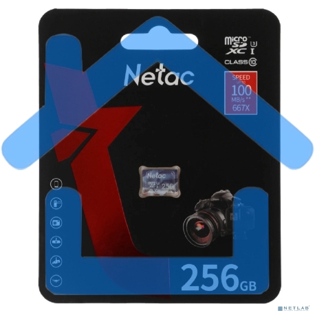 Флеш карта microSDHC 256Gb Netac P500 ULTRA NT02P500ULT-256G-S (без SD адаптера) 100Mb/s-1