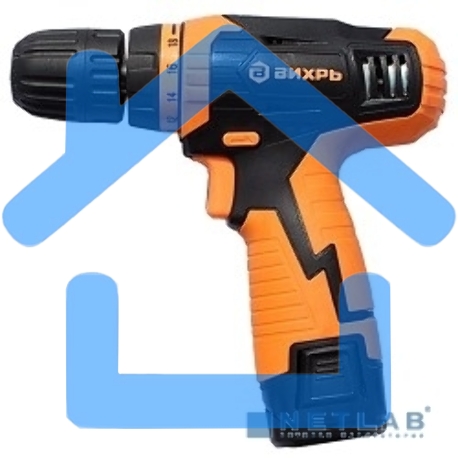 Дрель-шуруповерт Вихрь ДА-12Л-2к 72/14/7, Аккумуляторная, 12В, 2 АКБ, Кейс-9