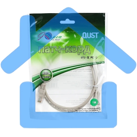 Коммутационный шнур Патч-корд литой Aopen/Qust ANP511_1M UTP кат.5е 1м серый-1