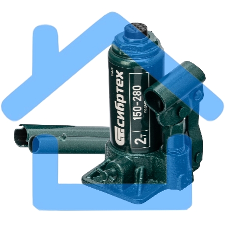 Домкрат гидравлический бутылочный Сибртех 2 т, 150-280 мм, в пласт. кейсе-14