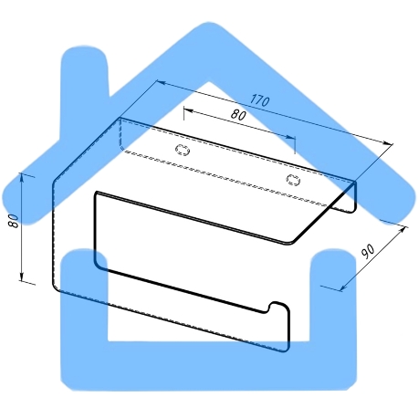 Держатель для туалетной бумаги с полкой хранения Rexant черный