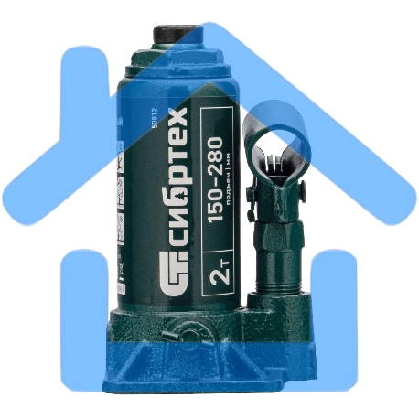 Домкрат гидравлический бутылочный Сибртех 2 т, 150-280 мм, в пласт. кейсе-13