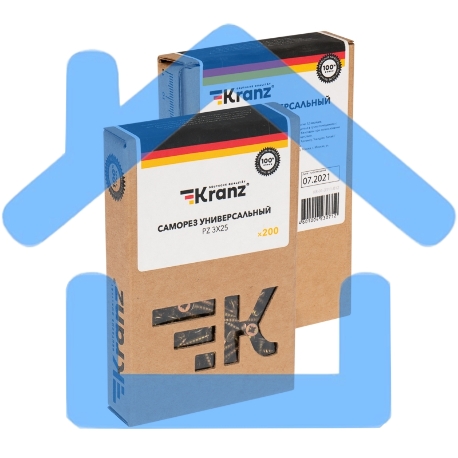 Саморез универсальный KRANZ 3х25, желтый цинк, упаковка поставщика ( 24 000 шт. )-3
