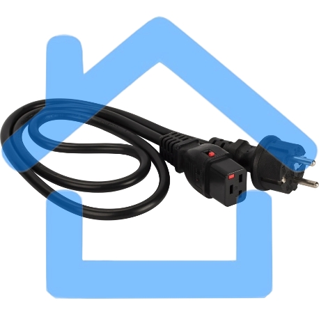 Шнур питания с блокировкой C19-Schuko прямая, 3х1.5, 220В, 16А, черный, 2 метра-1