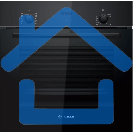 Духовой шкаф электрический Bosch HBF512BB1T Serie 2, духовой шкаф, черный, класс энергоэффективности А, 7 режимов, 3-х слойное остекление, LED-дисплей, утапливаемые переключатели, галогенное освещение, проволочные направляющие, сделано в Турции,-3