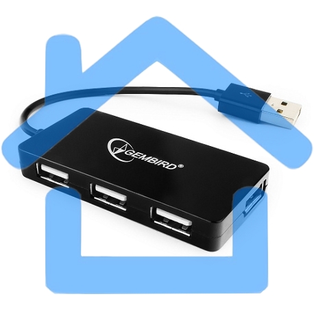 Концентратор USB 2.0 Gembird UHB-U2P4-03, 4 порта, блистер-5