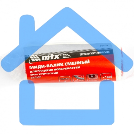 Миди-валик смен. для гладких поверхностей синтет, 100 мм ворс 4мм D 30 мм Dруч. 6 мм велюр MTX