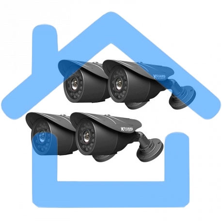 Оборудование для систем видеонаблюдения KGuard NS801-4CW214H Черный Система видеонаблюдения 