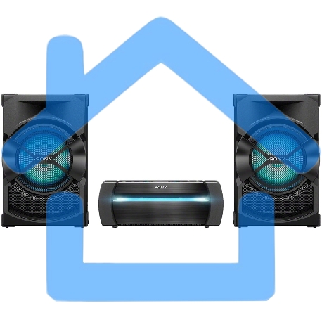 Минисистема Sony Shake-X10 черный 1200Вт CD CDRW DVD DVDRW FM USB BT-1