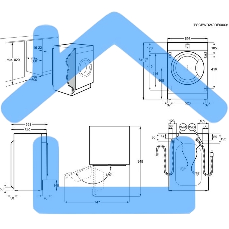 Встраиваемая стиральная машина Electrolux EWN7F447WI класс:B загрузка до 7кг