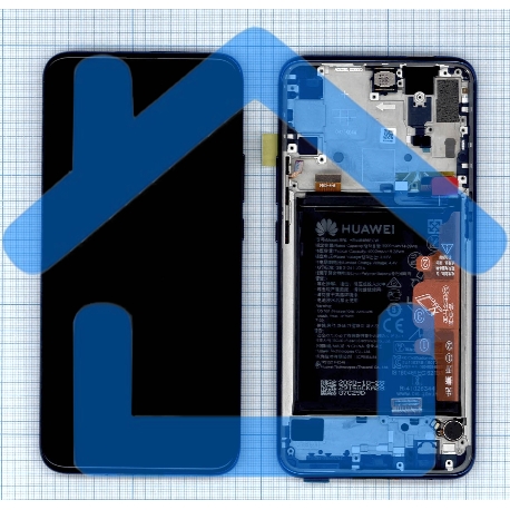 Дисплей для Huawei Honor 9X Pro в сборе с тачскрином, панелью и аккумулятором (SP 02353HAD), синий-2