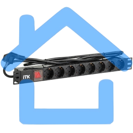 Блок распределения питания ITK PH12-8D1-P гор.размещ. 8xSchuko базовые 16A Schuko 2м-1