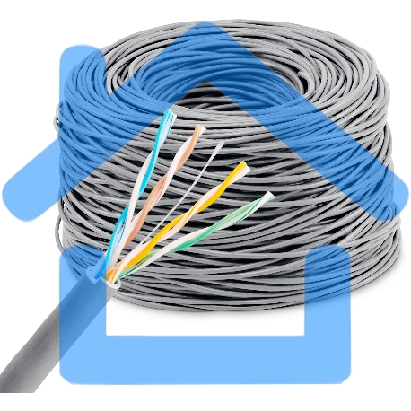 Кабель сетевой KingPrice KP-utp-c5e-0.4мм-CU-305m UTP 4 пары cat.5E solid 0.40мм Cu 305м серый-1