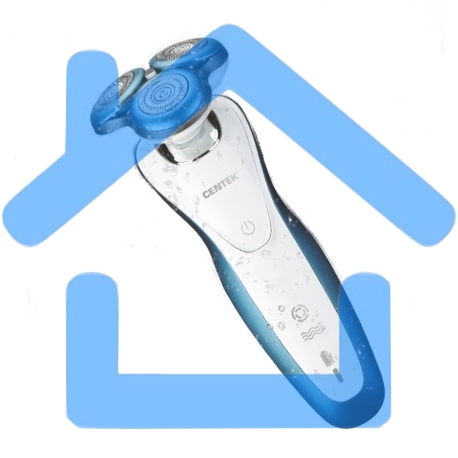 Электробритва Centek CT-2163 (серебристый) ротор, влажное бритье, 3 плав.головки, 2-йные лезвия, до 40 мин. раб-2
