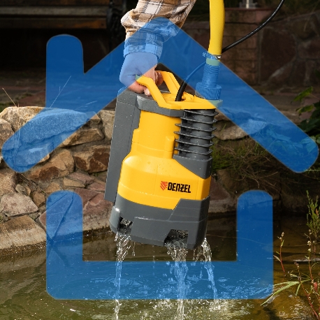 Дренажный насос DPХ450, 450 Вт, подъем 5 м, 9000 л/ч Denzel