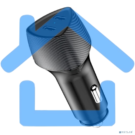 Автомобильное зарядное устройство с двумя портами (USB-C PD + USB-C PD) со световой индикацией, 40Вт, черное Rexant-2