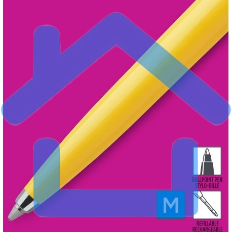 Ручка шариковая Parker Jotter Originals (CW2076056) Yellow CT M, синие чернила, блистер-3