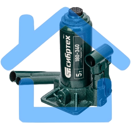 Домкрат гидравлический Сибртех бутылочный, 5т, 180-340мм, в пласт. кейсе-10