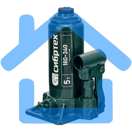 Домкрат гидравлический Сибртех бутылочный, 5т, 180-340мм, в пласт. кейсе-13