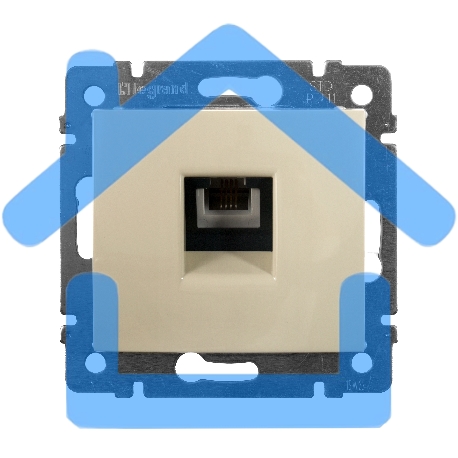 Розетка телефонная Valena RJ11 4 контакта 1 коннектор (слоновая кость) Legrand 774338-5
