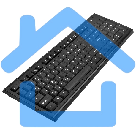 Комплект клавиатура + мышь Acer OKR120 клав:черный мышь:черный USB беспроводная Multimedia-7