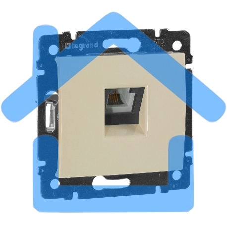 Розетка телефонная Valena RJ11 4 контакта 1 коннектор (слоновая кость) Legrand 774338-3