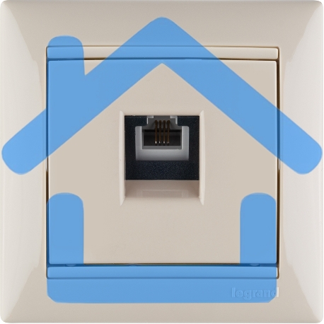 Розетка телефонная Valena RJ11 4 контакта 1 коннектор (слоновая кость) Legrand 774338-2