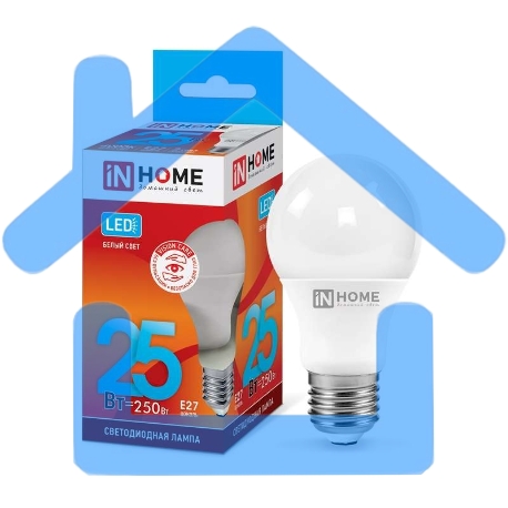 Лампа светодиодная IN HOME LED-A65-VC 25Вт 230В E27 4000К 2250лм 4690612024080
