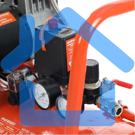 Компрессор Patriot поршневой безмасляный WO 80-360, 360 л/мин, 8 бар, 2200 Вт, 80 л, быстросъем и 