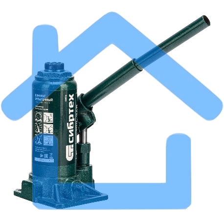 Домкрат гидравлический Сибртех бутылочный, 5т, 180-340мм, в пласт. кейсе-12