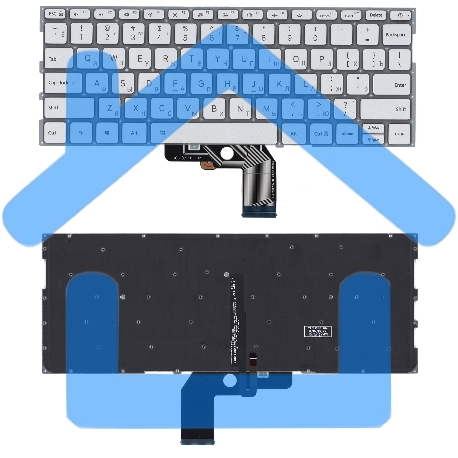 Клавиатура для ноутбука Xiaomi Mi Air 13.3 серебристая с подсветкой