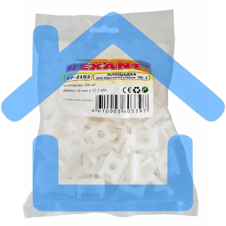 Площадка для крепления стяжки Rexant (ПС-2) 22x16 мм, белая, упаковка 100 шт.-2