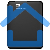 Внешний жесткий диск HDD WD 1Tb Original USB 3.0 WDBUZG0010BBK-WESN Elements Portable 2.5