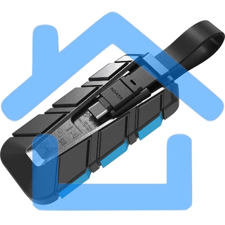 Внешний SSD ADATA SC740 1.0Tb (USB3.2 gen 2 type C, 1050/1000Mbs, 122x41x22мм, 40g, защита от падения, встроенный кабель)-5