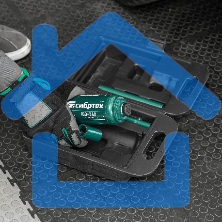 Домкрат гидравлический Сибртех бутылочный, 5т, 180-340мм, в пласт. кейсе-2