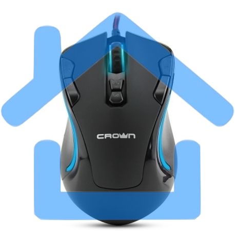 Мышь проводная Crown Gaming CMXG-804 черный, 2000 dpi, USB, кнопки - 9