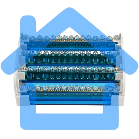 Шина на DIN-рейку в корпусе (кросс-модуль) 4х15 Rexant