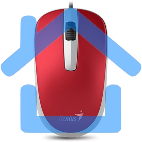 Мышь проводная Genius DX-120 красный, 1000 dpi, USB, кнопки - 3-1