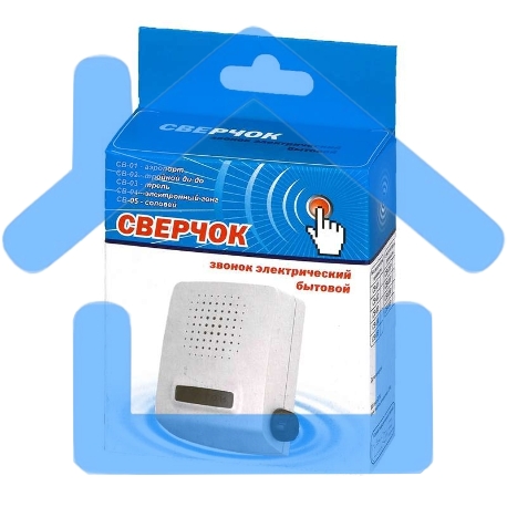 Звонок проводной Сверчок трель регул. громкости 220В 80-90дБА бел. Тритон СВ-03Р