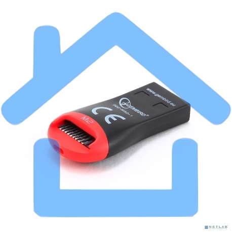 Картридер внешний USB 2.0 Gembird, для считывания MicroSD карт, блистер-2