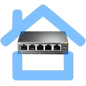 Коммутатор TP-Link SMB TL-SF1005P 5-портовый 10/100 Мбит/с настольный коммутатор с 4 портами PoE 