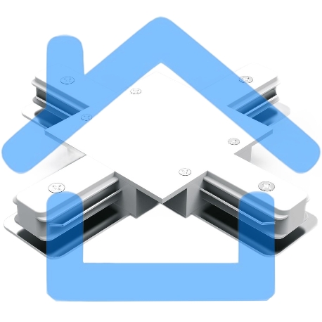 Коннектор для встраиваемых трековых шинопроводов Gauss (+) белый-1