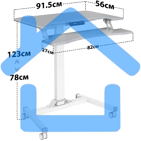 Стол для ноутбука Cactus VM-FDE103 столешница МДФ серый 91.5x56x123см (CS-FDE103WGY)-2