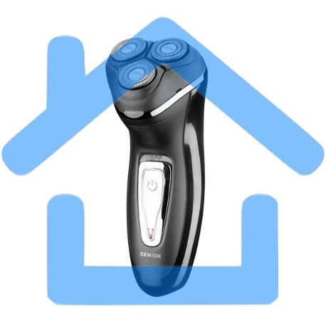 Электробритва Centek CT-2166 (хром/черный) ротор, АККУМУЛЯТОР + РАБОТА ОТ СЕТИ,триммер-6
