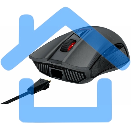 Мышь проводная ASUS ROG Gladius II Core черный, 6200 dpi, USB, кнопки - 6-7