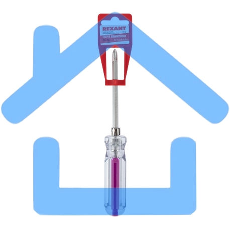 Отверткакомбинированная, прозрачная рукоятка, двухсторонний стержень 120 мм (крестовая PH 2, шлицевая SL 6 мм) Rexant-2