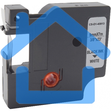 Картридж ленточный Cactus CS-D1-40913 9мм, черный шрифт, белый фон, 7м для DYMO LM 160, 210D, 280, PnP, 420P, 500 TS; Rhino Pro 6000, 5200, 4200-3
