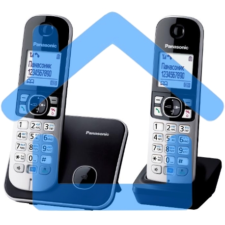 Телефон беспроводной (DECT) Panasonic KX-TG6812RU черный (труб. в компл.:2шт) АОН-1