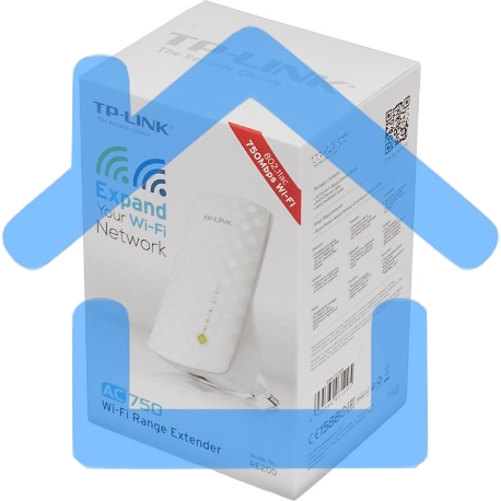 Повторитель беспроводного сигнала TP-Link SOHO RE200 10/100BASE-TX/Wi-Fi белый поставляется без кабеля RJ-45-1